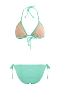 TRENDYOLMİLLA Turquoise Triangle Covered Regular Low Waist Basic Bikini Set - Image 2