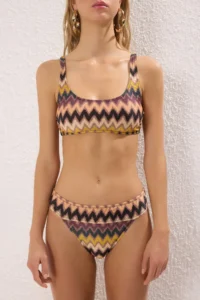TRENDYOLMİLLA Ethnic Patterned bralette Covered Regular Regular Waist Bikini Set - Image 4