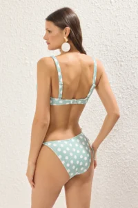 TRENDYOLMİLLA Polka Dot balconette Covered Regular Regular Waist Bikini Set - Image 6
