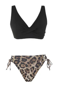 TRENDYOLMİLLA Leopard Patterned Piped bralette Covered Regular High Waist Bikini Set - Image 5