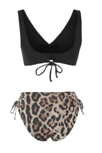 TRENDYOLMİLLA Leopard Patterned Piped bralette Covered Regular High Waist Bikini Set - Image 6
