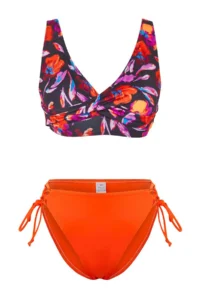 TRENDYOLMİLLA Floral Patterned Piped bralette Covered Regular High Waist Bikini Set - Image 5