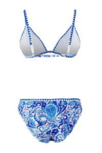 TRENDYOLMİLLA Shawl pattern Embroidered Triangle Covered Regular Regular Waist Bikini Set - Image 6
