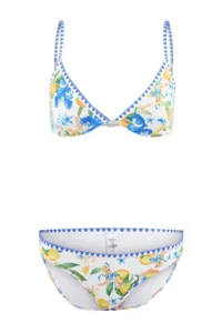 TRENDYOLMİLLA Floral Patterned Embroidered Triangle Covered Regular Regular Waist Bikini Set