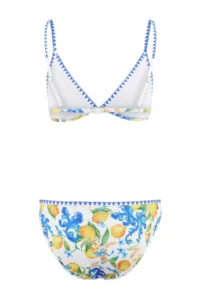 TRENDYOLMİLLA Floral Patterned Embroidered Triangle Covered Regular Regular Waist Bikini Set - Image 2