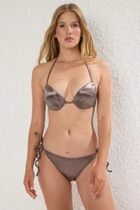 TRENDYOLMİLLA Mink balconette Push Up Regular Low Waist Bikini Set - Image 2