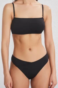 TRENDYOLMİLLA Black Strapless Regular Regular Waist Bikini Set - Image 4