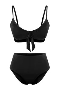 TRENDYOLMİLLA Black Strapless Regular Regular Waist Bikini Set - Image 6