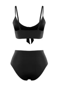 TRENDYOLMİLLA Black Strapless Regular Regular Waist Bikini Set - Image 7