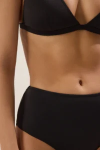 TRENDYOLMİLLA Black Triangle Covered High Waist Regular Basic Bikini Set - Image 3