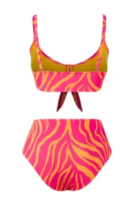 TRENDYOLMİLLA Abstract Patterned tied up bralette Covered Regular High Waist Bikini Set - Image 6