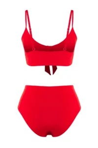 TRENDYOLMİLLA Rejection tied up bralette Covered Regular High Waist Bikini Set - Image 7