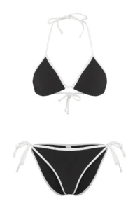 TRENDYOLMİLLA Black Color Bloklu Triangle Regular Regular Waist Bikini Set - Image 5