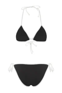 TRENDYOLMİLLA Black Color Bloklu Triangle Regular Regular Waist Bikini Set - Image 6