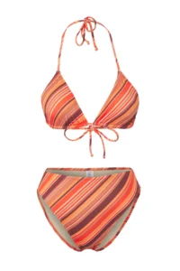 TRENDYOLMİLLA Striped Triangle Covered Regular High Waist Bikini Set - Image 6