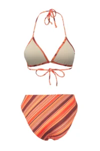 TRENDYOLMİLLA Striped Triangle Covered Regular High Waist Bikini Set - Image 7