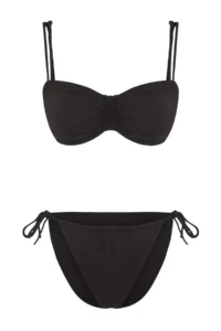 TRENDYOLMİLLA Black tunnelled bralette Covered Regular Low Waist Bikini Set - Image 5