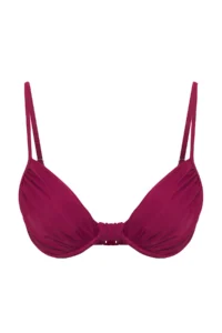 TRENDYOLMİLLA Plum Drapeli balconette Covered Bikini Top - Image 6