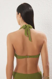 TRENDYOLMİLLA Khaki V Telli balconette Covered Bikini Top - Image 4