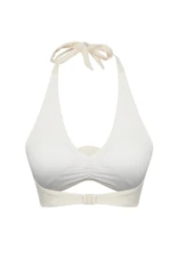 TRENDYOLMİLLA Ecru Applique Detailed Triangle Covered Bikini Top - Image 3