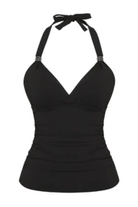 TRENDYOLMİLLA Black Drapeli Bustier Covered Bikini Top - Image 5