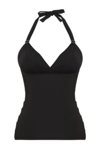 TRENDYOLMİLLA Black Drapeli Bustier Covered Bikini Top - Image 6