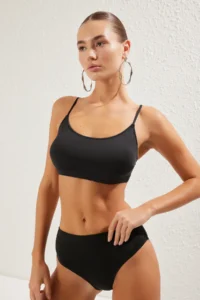 TRENDYOLMİLLA Black bralette Covered Bikini Top - Image 2