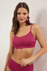 TRENDYOLMİLLA Plum bralette Covered Bikini Top - Image 2