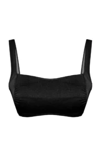 TRENDYOLMİLLA Black Ruffle Detailed Bralette Covered Basic Bikini Top - Image 4