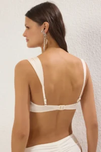 TRENDYOLMİLLA Ecru with accessories bralette Covered Bikini Top - Image 4