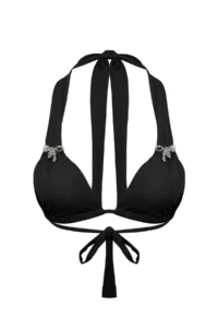 TRENDYOLMİLLA Black with accessories Triangle Covered Bikini Top - Image 6