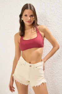 TRENDYOLMİLLA Burgundy bralette Covered Bikini Top - Image 6