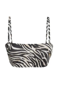 TRENDYOLMİLLA Zebra Patterned Strapless Covered Bikini Top - Image 5