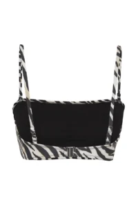 TRENDYOLMİLLA Zebra Patterned Strapless Covered Bikini Top - Image 6