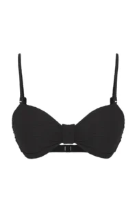 TRENDYOLMİLLA Black Knotted Strapless Covered Bikini Top - Image 5