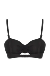 TRENDYOLMİLLA Black Knotted Strapless Covered Bikini Top - Image 6