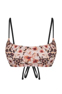 TRENDYOLMİLLA Floral And Leopard Mix Patterned Piped Bralette Covered Bikini Top - Image 8