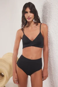 TRENDYOLMİLLA Black Triangle Covered Bikini Top - Image 2