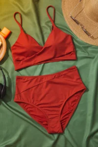 TRENDYOLMİLLA Brick Rejection Triangle Covered Bikini Top