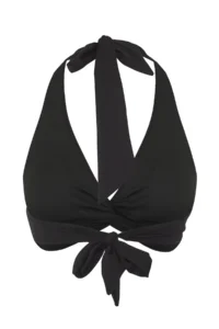 TRENDYOLMİLLA Black Shirred Triangle Covered Bikini Top - Image 5