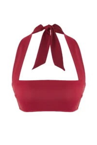 TRENDYOLMİLLA Burgundy Strapless Covered Bikini Top - Image 5