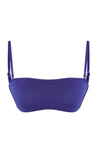 TRENDYOLMİLLA Mavi Strapless Covered Bikini Top - Image 5
