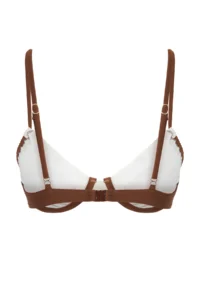 TRENDYOLMİLLA Brown Color Bloklu balconette Covered Bikini Top - Image 5