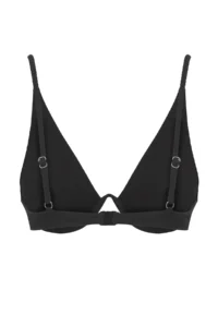 TRENDYOLMİLLA Black V Telli balconette Covered Bikini Top - Image 6