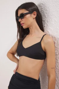 TRENDYOLMİLLA Black bralette Covered Bikini Top - Image 2