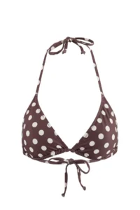 TRENDYOLMİLLA Brown and Polka Dot 2 Sets Triangle Covered Bikini Top - Image 2