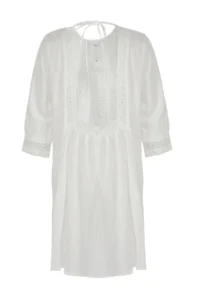 TRENDYOLMİLLA White Weaving Lace Beach Mini Dress - Image 8