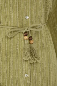 TRENDYOLMİLLA Khaki Weaving Arched Beach Mini Dress - Image 7