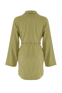 TRENDYOLMİLLA Khaki Weaving Arched Beach Mini Dress - Image 8