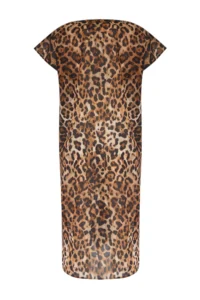 TRENDYOLMİLLA Leopard Patterned Weaving 100% Cotton Beach Midi Dress - Image 7